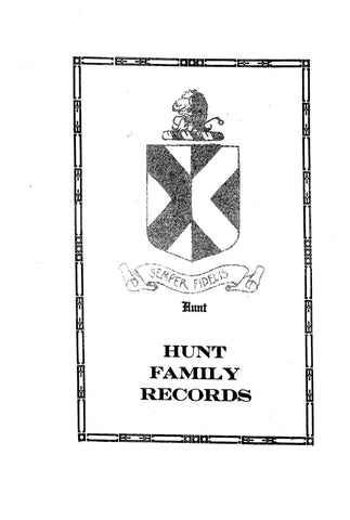 HUNT Family records 1929