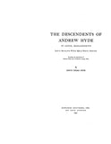 HYDE:  The Descendents of Andrew Hyde of Lenox, MA. 1937