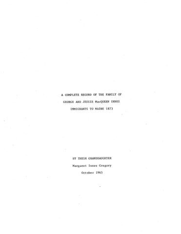INNES: Family of George & Jessie MacQueen Innes 1965