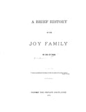 JOY: A brief history of the Joy family 1876