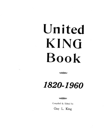 KING: United King [family] book, 1820-1960 [descendants of Thomas King of South Carolina] 1960