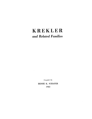 KREKLER and Related families 1963