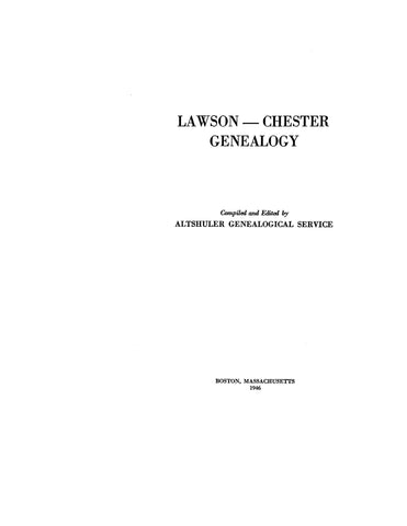 LAWSON - CHESTER Genealogy 1946