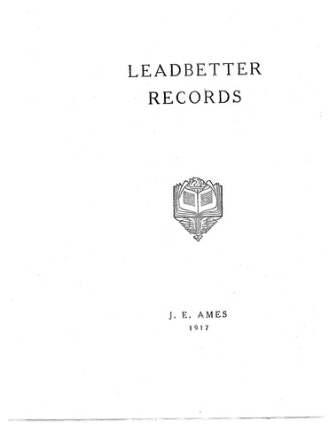 LEADBETTER Records 1917