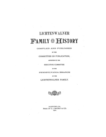 LICHTENWALNER Family history
