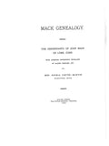 MACK Genealogy; descendants of John Mack of Lyme, CT, with appendix