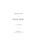 MANN: Chronological records of the English Manns 1874
