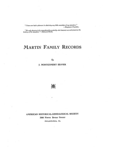 MARTIN Family Records 1929