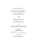MASKELL: Thomas Maskell of Simsbury, Connecticut, his son Thomas Maskell of Greenwich, New Jersey and Some of their descendants 1927