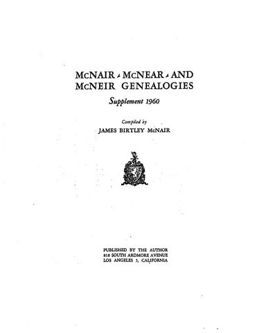 McNair - Supplement to McNair 1923, 1960