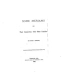 MERIAM: Some Meriams and their Connection with other Families 1888