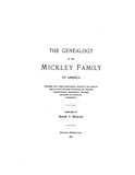 MICKLEY: Genealogy of the Mickley Family of America, with a Brief Genealogical Record of the Michelet family of Metz. 1893