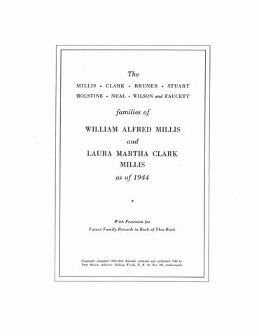 MILLIS and Allied Families 1944