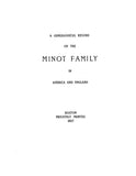 MINOT: Genealogical Record of the Minot family in America and England 1897
