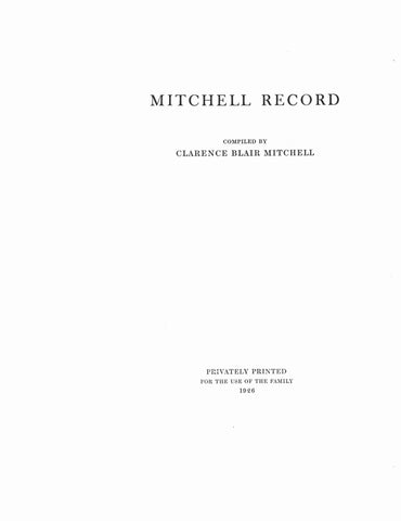 MITCHELL RECORD 1925