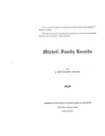 MITCHELL Family Records