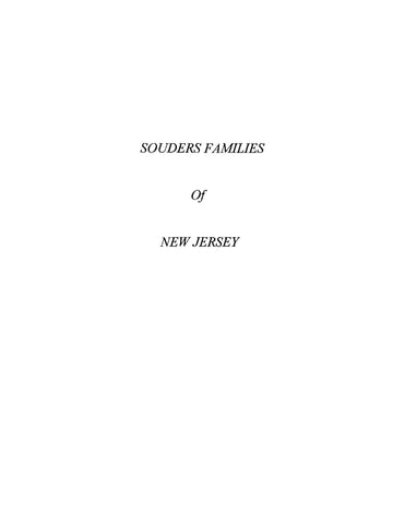SOUDERS: Souders Families of New Jersey (Softcover)