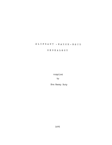 OLIPHANT: Oliphant-Rauch-Doty Genealogy (Softcover)