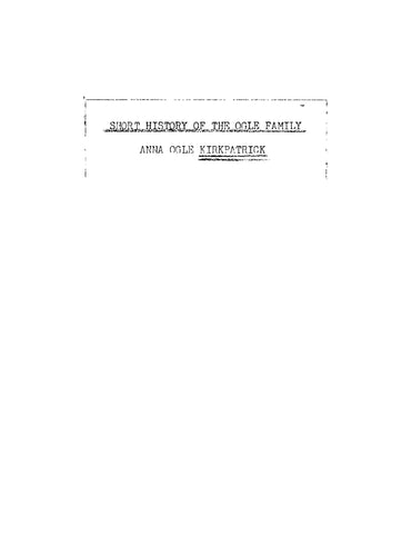 OGLE: Short History of the Ogle Family (Softcover)
