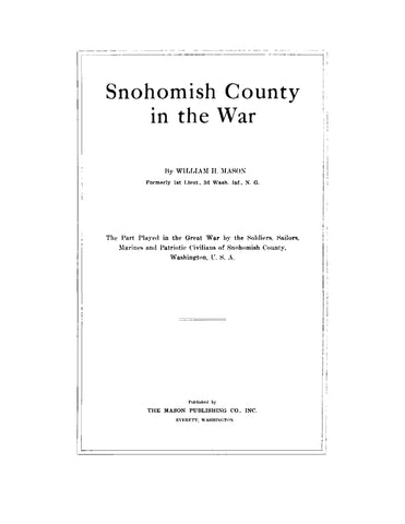 SNOHOMISH, WA: Snohomish in the War
