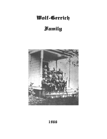 WOLF-GERRICH: Wolf-Gerrich Family (Softcover)