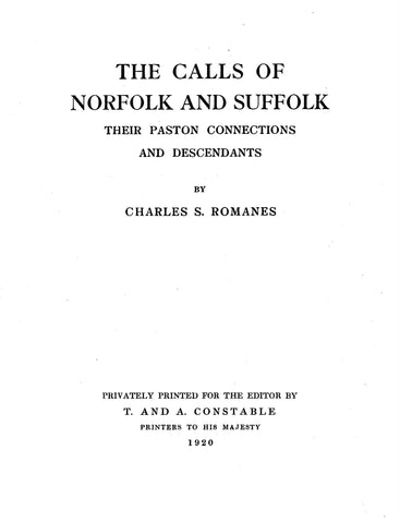 CALL: The Calls of Norfolk and Suffolk 1930