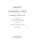 CARR: Genealogy of Joseph Carr of Jamestown, Rhode Island 1902