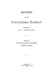CAUTHORN: Record of the Cauthorn Family 1909