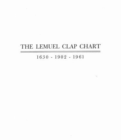 CLAP: Lemuel Clap family chart, 1630-1902-1961 1961