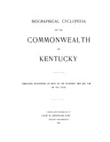 KY: Biographical Cyclopedia of the Commonwealth of Kentucky (Hardcover)