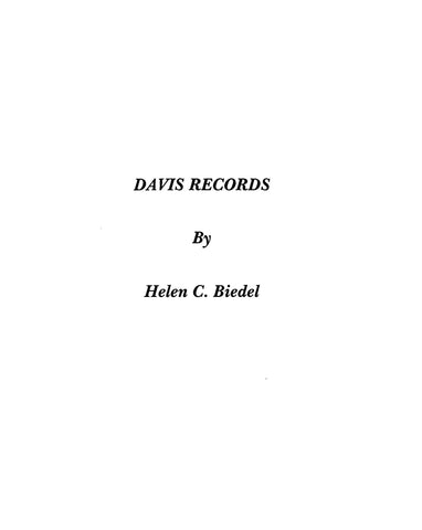 DAVIS Records (Deaths, Marr., Bible), Washingon Co., OH - Early Gateway to the West 1952
