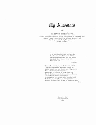 DELONG: My Ancestors 1930