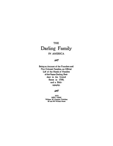Darling Family Tree DARLING Family in America: Early settlers prior to 1800. 1913 ...