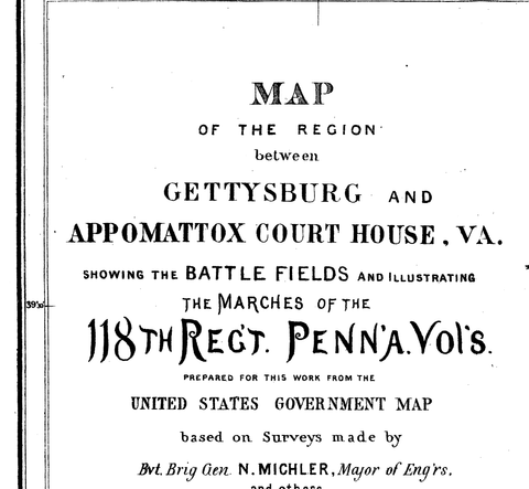 MAP: 118th Pennsylvania Regiment Combat Movements