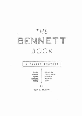 Bennett Book: Family History