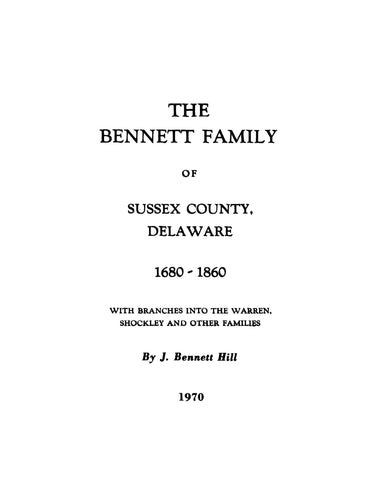 Bennett Family of Sussex County, Delaware