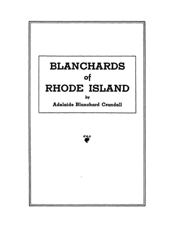 BLANCHARD:  Blanchards of Rhode Island.