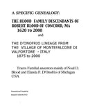 BLOOD: Genealogy of the Noal D. Blood and Elanda F. D'Onofrio Family