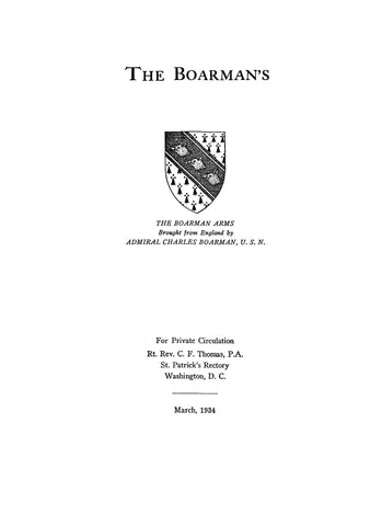 BOARMAN: The Boarmans of England and Maryland