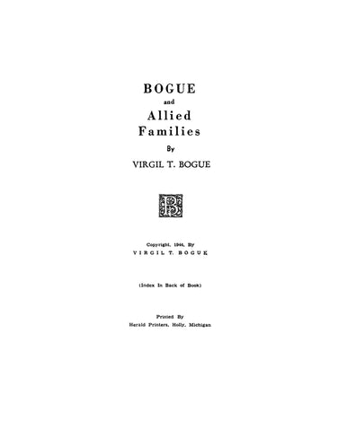 BOGUE and Allied families