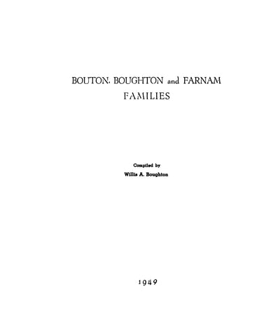 BOUTON - BOUGHTON - FARNAM Families