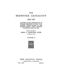 BREWSTER Genealogy, 1566-1907; Descendants of William Brewster of the Mayflower