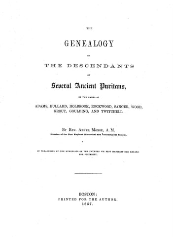 HARDING: The Genealogy of the Descendants of Several Ancient Puritans (Vol. 4), by the Names of Harding, Harnden & Brigham