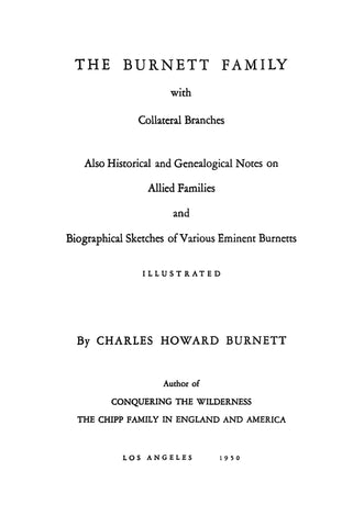 Burnett Family with Collateral Branches