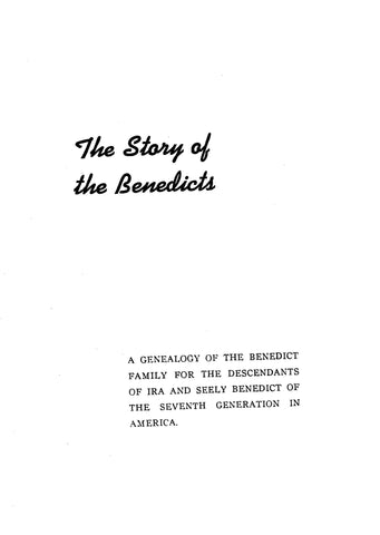 BENEDICT: Story of the Benedicts