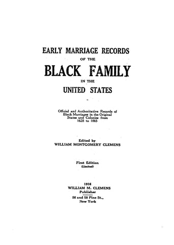 Black Family Marriage Records