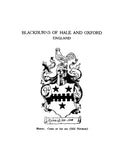 Blackburn Genealogy, with notes on the Washington family through intermarriage, containing certain hist. facts on VA lore & Mt. VernoN