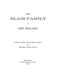 Blair Family of New England