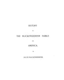 BLICKENSDERFER: History of the Blickensderfer family in America