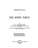 BOWEN: Memorial of the Bowen family